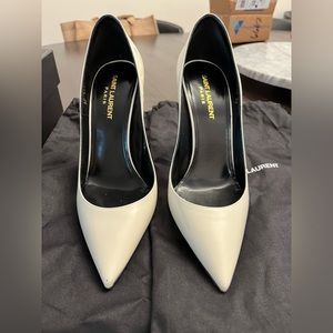 Like New Saint Laurent Patent Leather Pumps in “Milk”